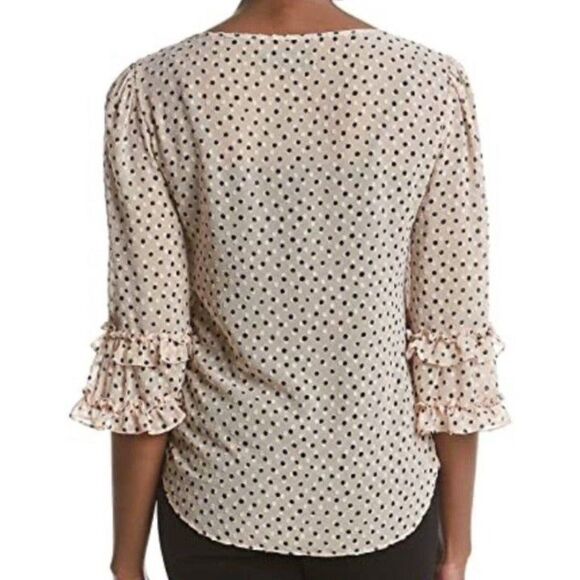 Max Studios Bell Sleeve Top Blush Pink Black Small - Picture 2 of 10